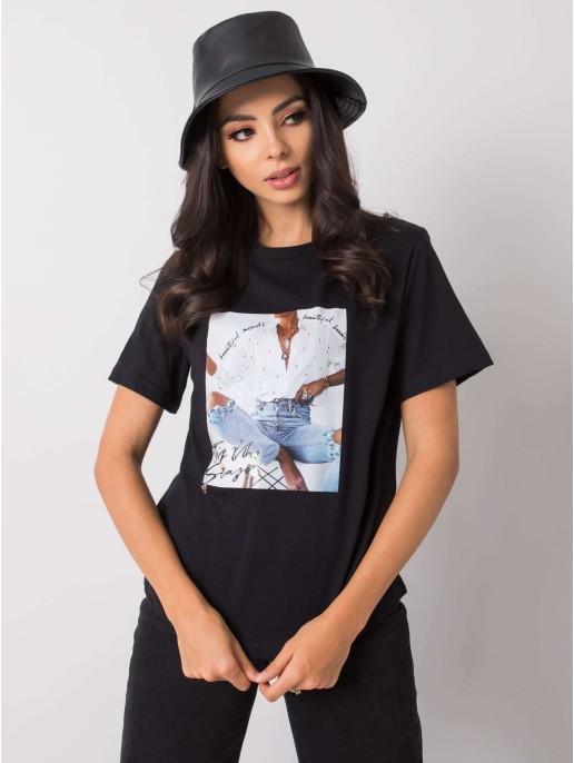 T-shirt-PM-TS-SS21TX66.78P-czarny T-shirt-PM-TS-SS21TX66.78P-czarny