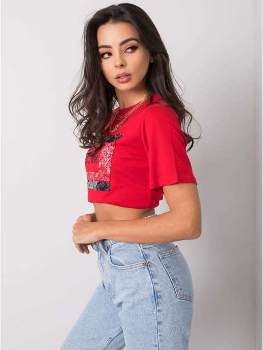T-shirt-PM-TS-SS21TX20.85P-czerwony T-shirt-PM-TS-SS21TX20.85P-czerwony