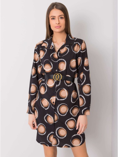 Sukienka-DHJ-SK-12765.11-czarno-beżowy