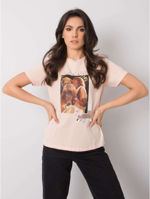 T-shirt-PM-TS-SS20RX208.10-łososiowy T-shirt-PM-TS-SS20RX208.10-łososiowy