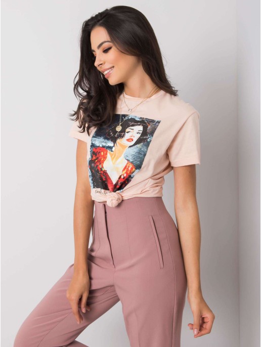 T-shirt-PM-TS-SS21TX04.31-łososiowy T-shirt-PM-TS-SS21TX04.31-łososiowy