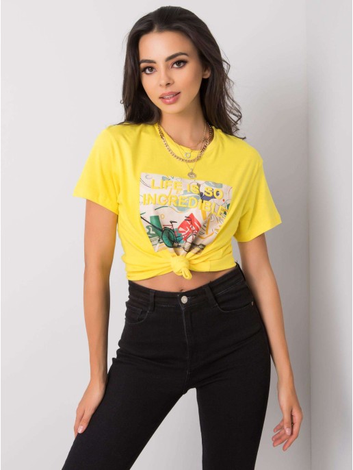 T-shirt-PM-TS-SS21TX58.12-żółty T-shirt-PM-TS-SS21TX58.12-żółty