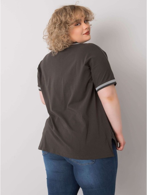 Bluzka-RV-BZ-6496.32P-ciemny khaki Bluzka-RV-BZ-6496.32P-ciemny khaki