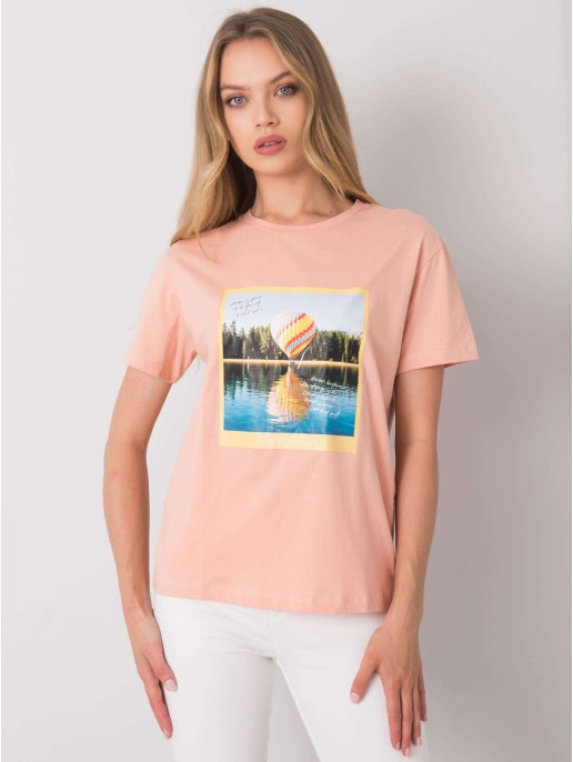 T-shirt-PM-TS-SS21CA82.16-łososiowy T-shirt-PM-TS-SS21CA82.16-łososiowy
