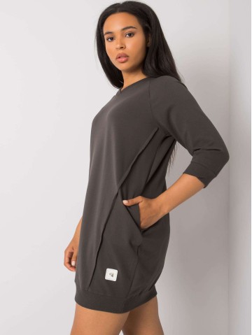 Sukienka-RV-SK-6847.59P-ciemny khaki 2
