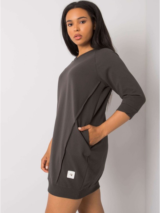 Sukienka-RV-SK-6847.59P-ciemny khaki Sukienka-RV-SK-6847.59P-ciemny khaki