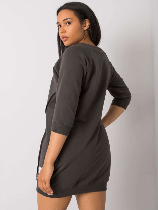 Sukienka-RV-SK-6847.59P-ciemny khaki Sukienka-RV-SK-6847.59P-ciemny khaki