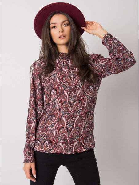 Bluzka-D73771M11052A-ciemny brązowy