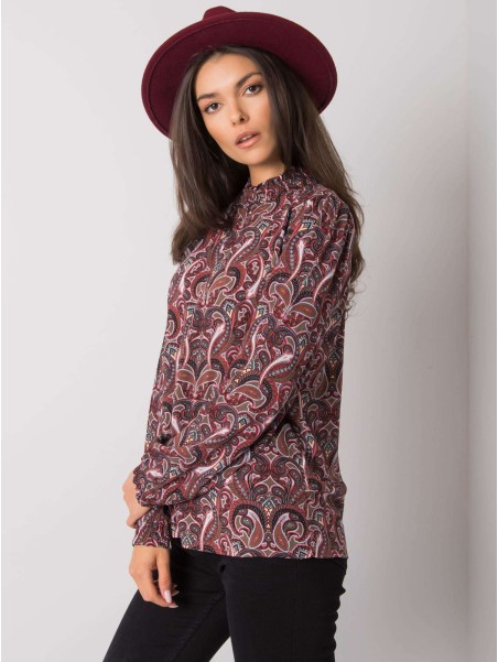 Bluzka-D73771M11052A-ciemny brązowy