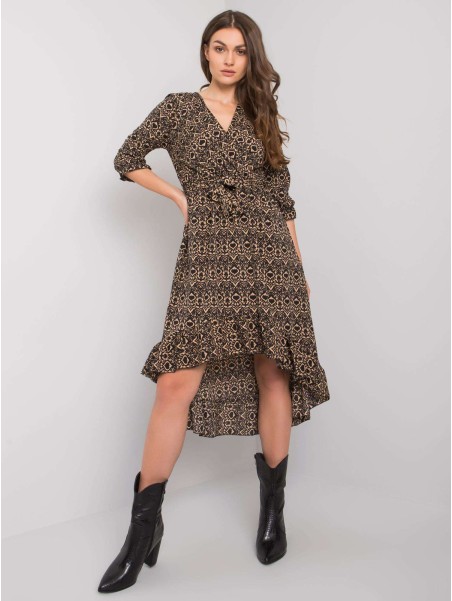 Sukienka-DHJ-SK-13865-1.53P-czarno-beżowy