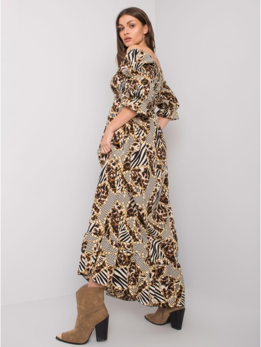 Suknelė-DHJ-SK-13965.71P-juodos-smėlio spalvos