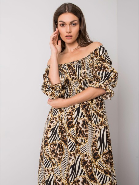 Suknelė-DHJ-SK-13965.71P-juodos-smėlio spalvos