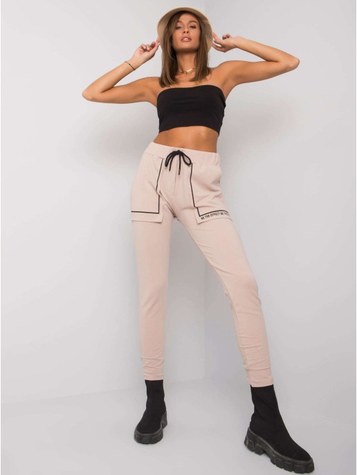 Spodnie dresowe-RV-DR-7035.70-beżowy Spodnie dresowe-RV-DR-7035.70-beżowy