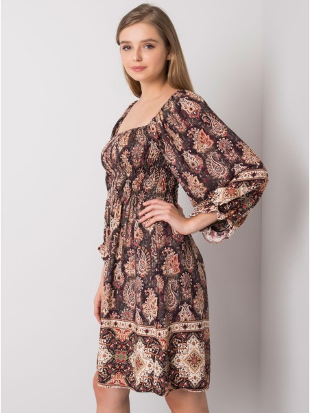 Sukienka-TW-SK-BI-H3748.22X-ciemny brązowy