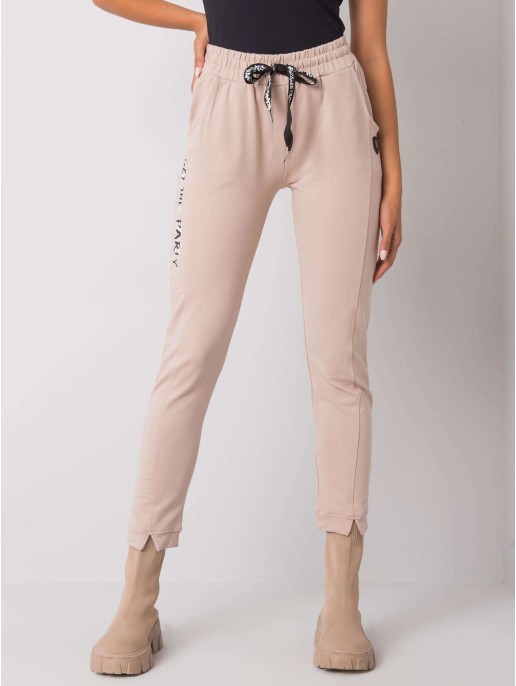 Spodnie dresowe-RV-DR-7071.20-beżowy Spodnie dresowe-RV-DR-7071.20-beżowy