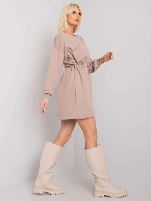 Sukienka-RV-SK-7011.27X-ciemny bezowy Sukienka-RV-SK-7011.27X-ciemny bezowy