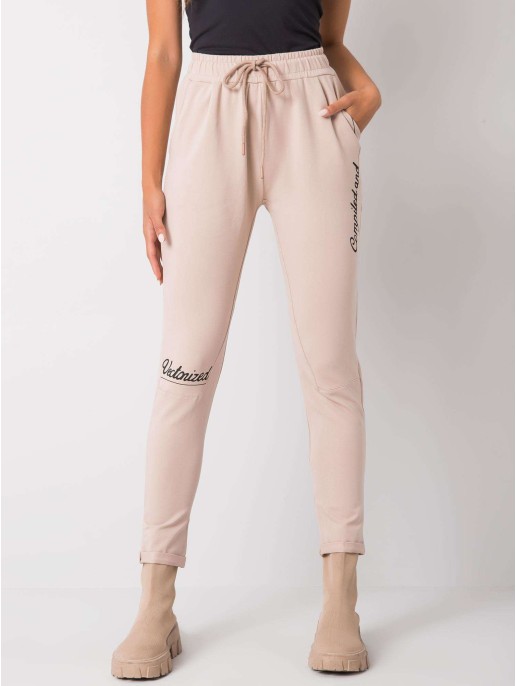 Spodnie dresowe-RV-DR-7076.21-beżowy Spodnie dresowe-RV-DR-7076.21-beżowy