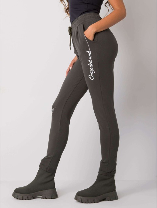 Spodnie dresowe-RV-DR-7076.21-ciemny khaki Spodnie dresowe-RV-DR-7076.21-ciemny khaki