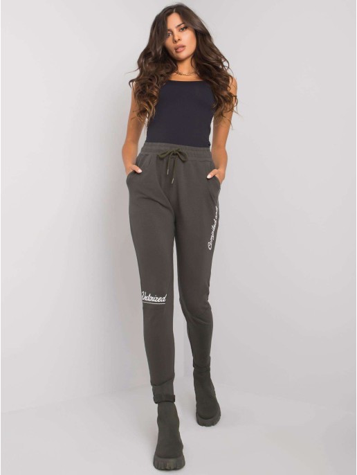 Spodnie dresowe-RV-DR-7076.21-ciemny khaki Spodnie dresowe-RV-DR-7076.21-ciemny khaki