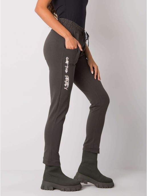 Spodnie dresowe-RV-DR-7071.20-ciemny khaki Spodnie dresowe-RV-DR-7071.20-ciemny khaki