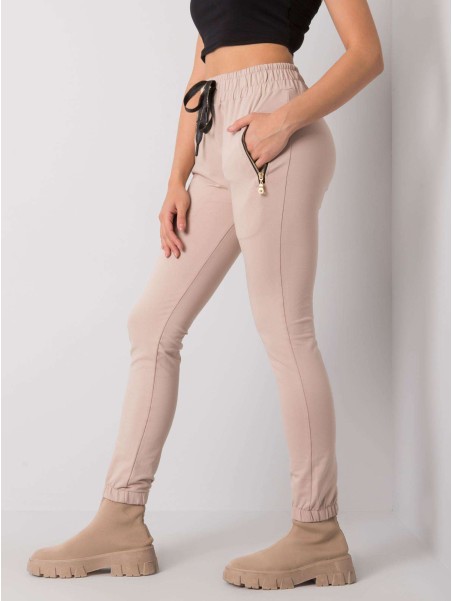 Spodnie dresowe-RV-DR-7073.09P-beżowy