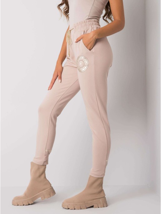 Spodnie dresowe-RV-DR-7072.26-beżowy Spodnie dresowe-RV-DR-7072.26-beżowy