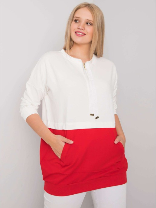 Tunika-RV-TU-6851.28-biało-raudona Tunika-RV-TU-6851.28-biało-raudona