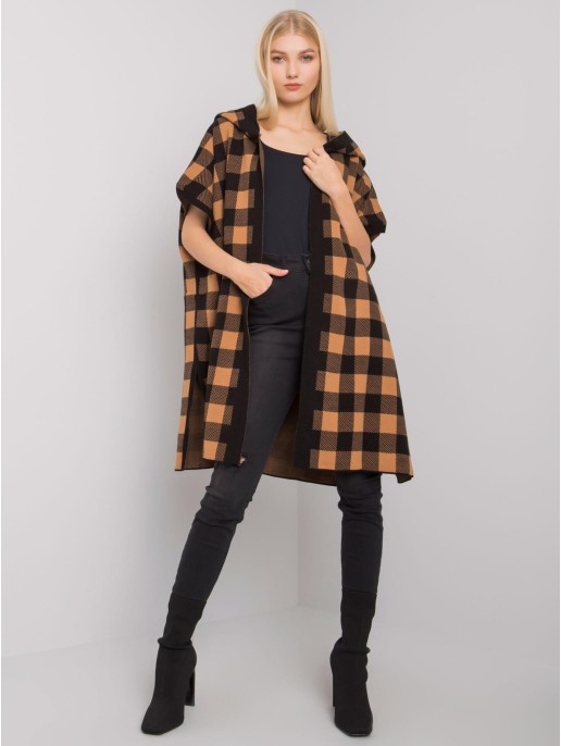 Kardigan-FE-SW-3321.60P-czarno-beżowy Kardigan-FE-SW-3321.60P-czarno-beżowy