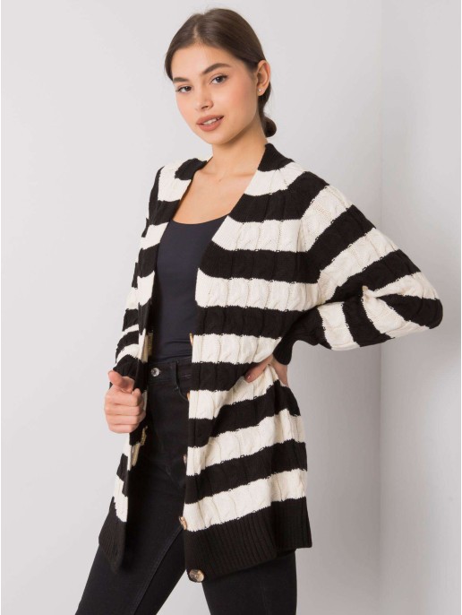 Sweter-FE-SW-3358.13-czarno-biały Sweter-FE-SW-3358.13-czarno-biały