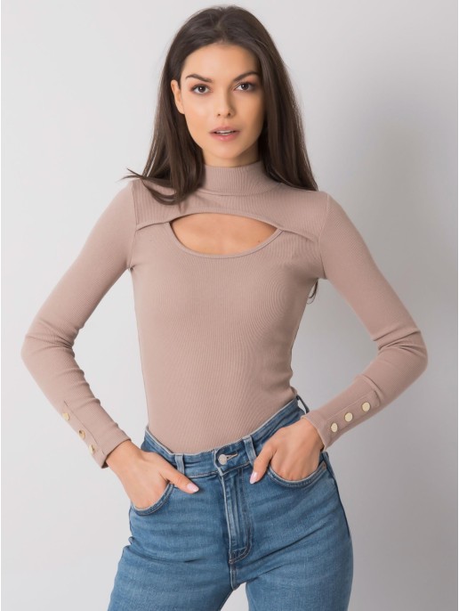 Bluzka-RV-BZ-7259.20-ciemny bezowy Bluzka-RV-BZ-7259.20-ciemny bezowy
