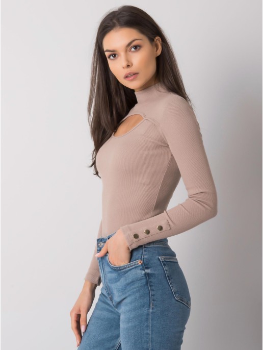 Bluzka-RV-BZ-7259.20-ciemny bezowy Bluzka-RV-BZ-7259.20-ciemny bezowy