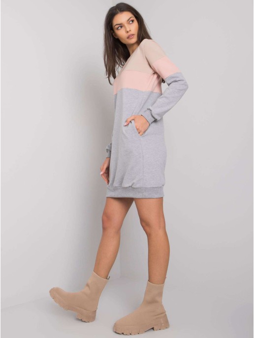 Sukienka-RV-SK-5869.04-ciemny bezowy Sukienka-RV-SK-5869.04-ciemny bezowy