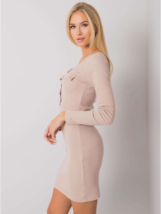 Sukienka-RV-SK-5079-1.17P-beżowy Sukienka-RV-SK-5079-1.17P-beżowy