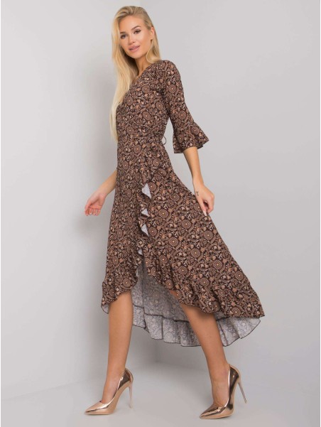 Suknelė-TW-SK-BI-24502-3.46P-juodos-smėlio spalvos