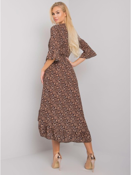 Suknelė-TW-SK-BI-24502-3.46P-juodos-smėlio spalvos