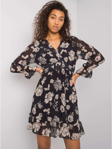 Sukienka-DHJ-SK-12220-3.51P-czarno-beżowy