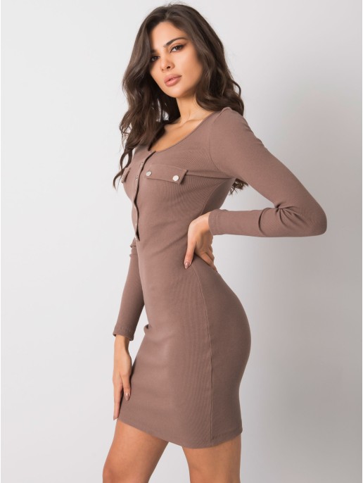 Sukienka-RV-SK-5079-1.17P-brązowy Sukienka-RV-SK-5079-1.17P-brązowy