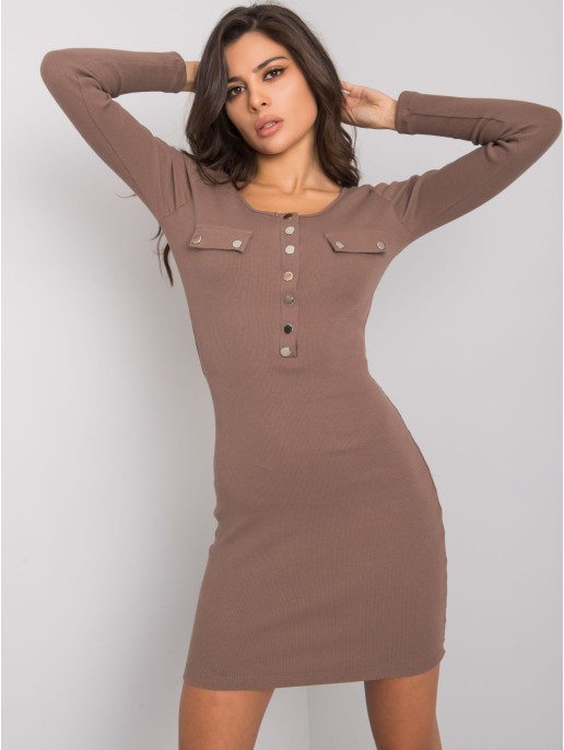 Sukienka-RV-SK-5079-1.17P-brązowy Sukienka-RV-SK-5079-1.17P-brązowy