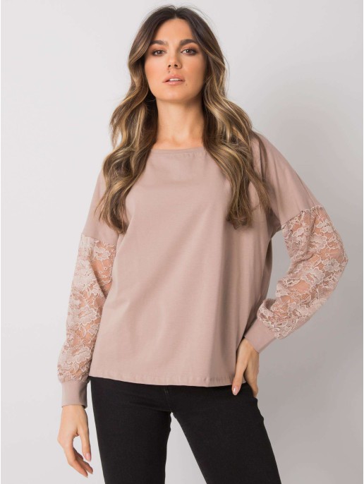 Bluzka-RV-BZ-7342.03-ciemny bezowy Bluzka-RV-BZ-7342.03-ciemny bezowy