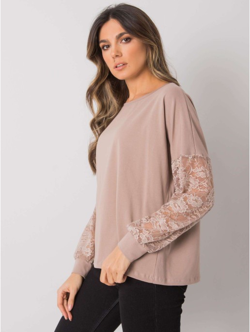 Bluzka-RV-BZ-7342.03-ciemny bezowy Bluzka-RV-BZ-7342.03-ciemny bezowy