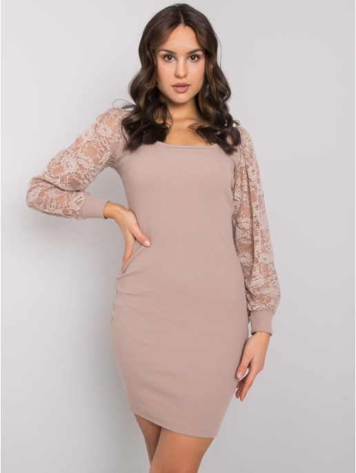 Sukienka-RV-SK-7346.98-ciemny bezowy Sukienka-RV-SK-7346.98-ciemny bezowy