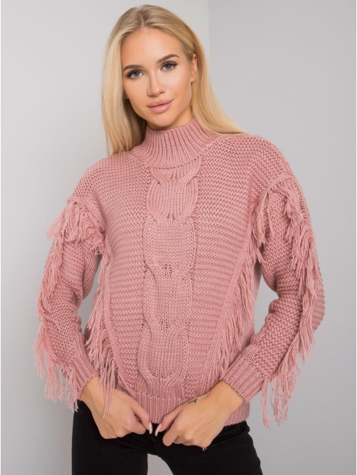 Sweter-CA-SW-3744.08-ciemny różowy