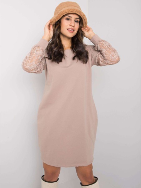 Sukienka-RV-SK-7345.73-ciemny bezowy