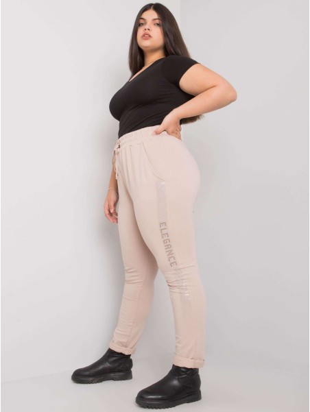 Spodnie dresowe-RV-DR-6897.53-beżowy