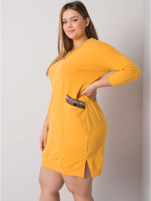 Sukienka-RV-SK-6836.55P-ciemny żółty Sukienka-RV-SK-6836.55P-ciemny żółty