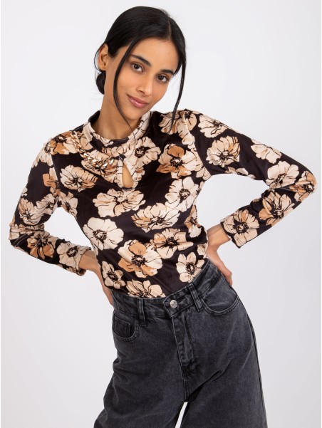 Bluzka-DHJ-BZ-6291.56P-czarno-beżowy