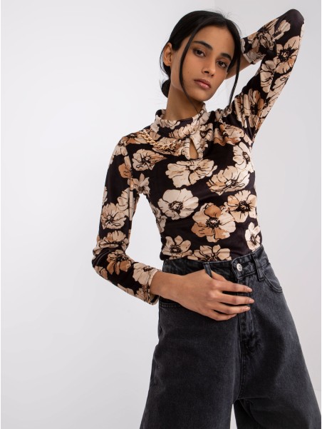 Bluzka-DHJ-BZ-6291.56P-czarno-beżowy