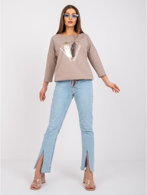 Bluzka-RV-BZ-0224.42-ciemny bezowy Bluzka-RV-BZ-0224.42-ciemny bezowy