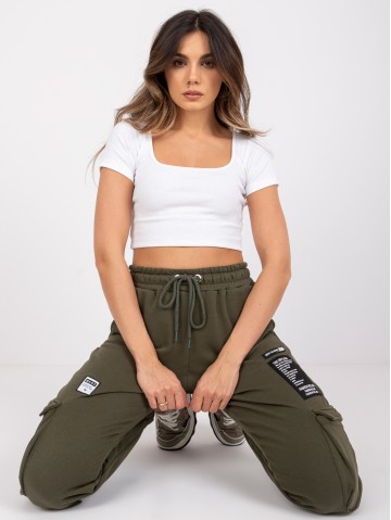 Spodnie dresowe-RV-DR-7461.03-khaki 2