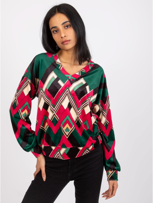 Bluzka-DHJ-BZ-6033-1.49P-ciemny zielony Bluzka-DHJ-BZ-6033-1.49P-ciemny zielony
